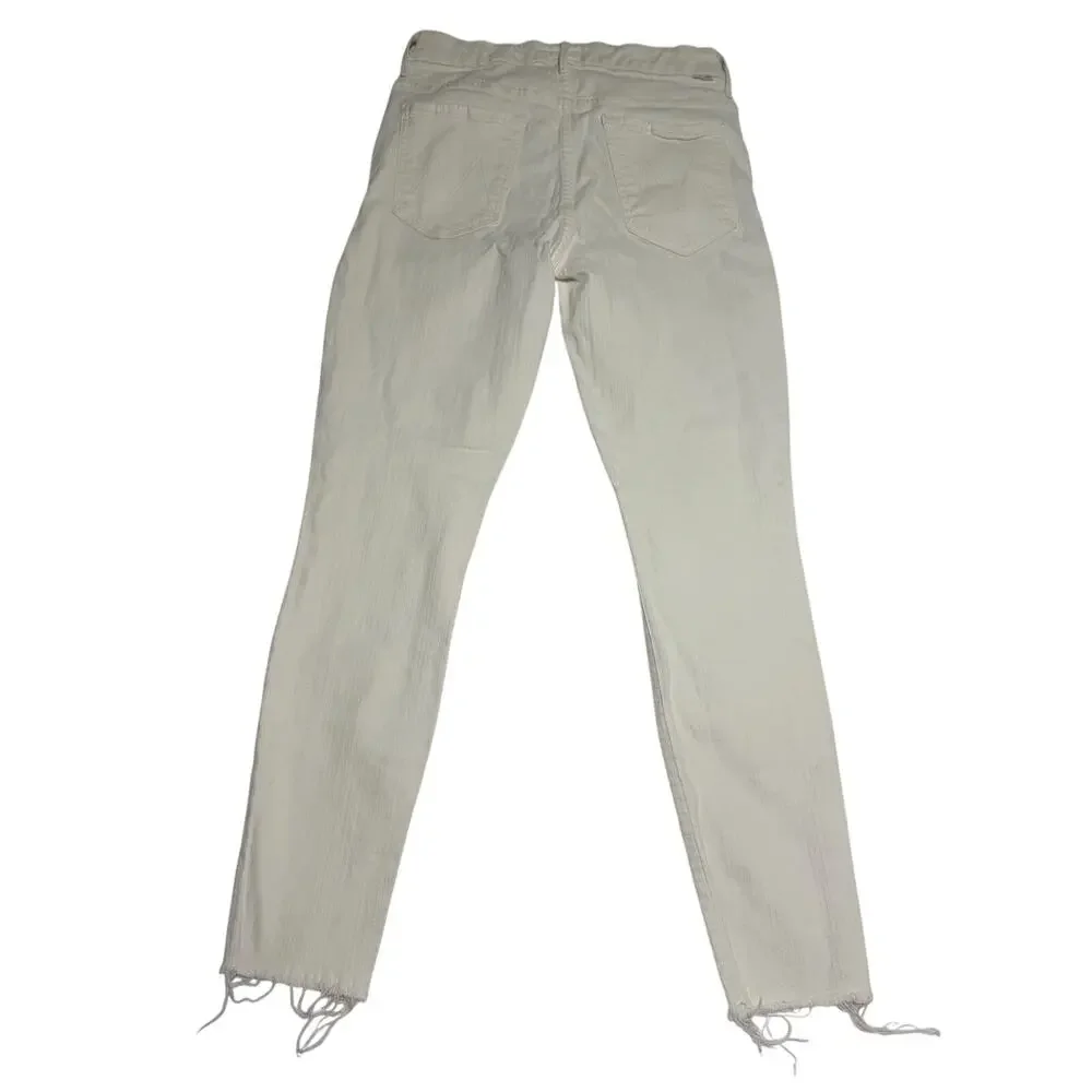 Mother High Wasted Looker Ankle Fray Whipping the Cream size 30